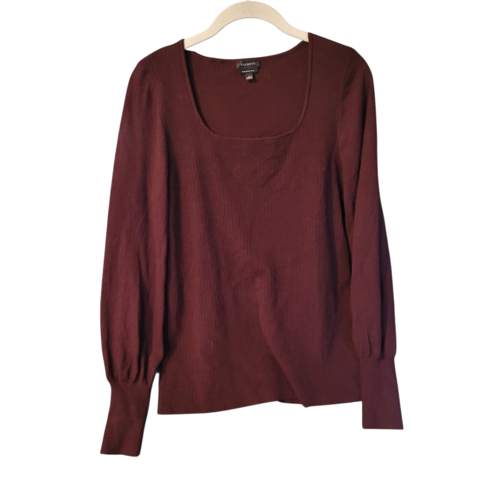 Talbots pure merino wool scoop neck ribbed sweater - L.       S60